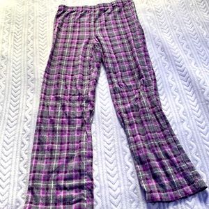 Buffalo plaid purple and grey pajama pants
